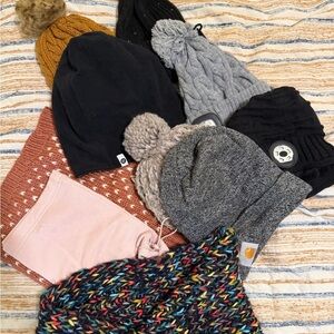 Assorted Knit Beanies and neck warmers